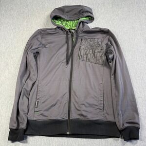 Specialized Hoodie Mens Large Gray Relaxed Fit Full Zip Cycling Bike Waffle Knit